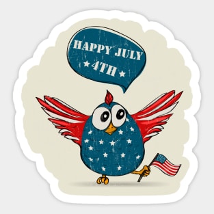 4th Of July Funny patriotic bird Sticker